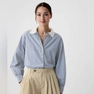 Gap x Doen Organic Cotton Eyelet Big Shirt, Size XS, EUC
